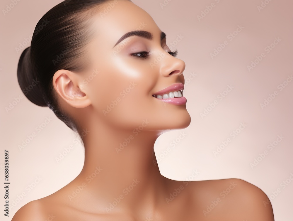 Beauty portrait of a beautiful female model with flawless skin an great hair, generative ai Beauty portrait of a beautiful female model with flawless skin an great hair, generative ai