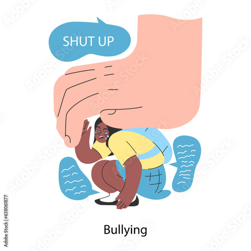 School bullying. Female victim being bullied and assaulted. Agression