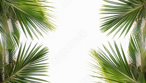 palm tree leaves, green palm tree ,Coconut leaves or Coconut fronds, Green plam leaves © sinthi
