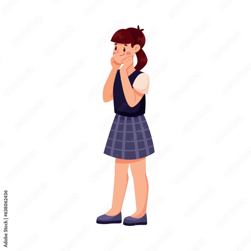 Back to School with Girl Pupil Character Vector Illustration Back to School with Girl Pupil Character Vector Illustration