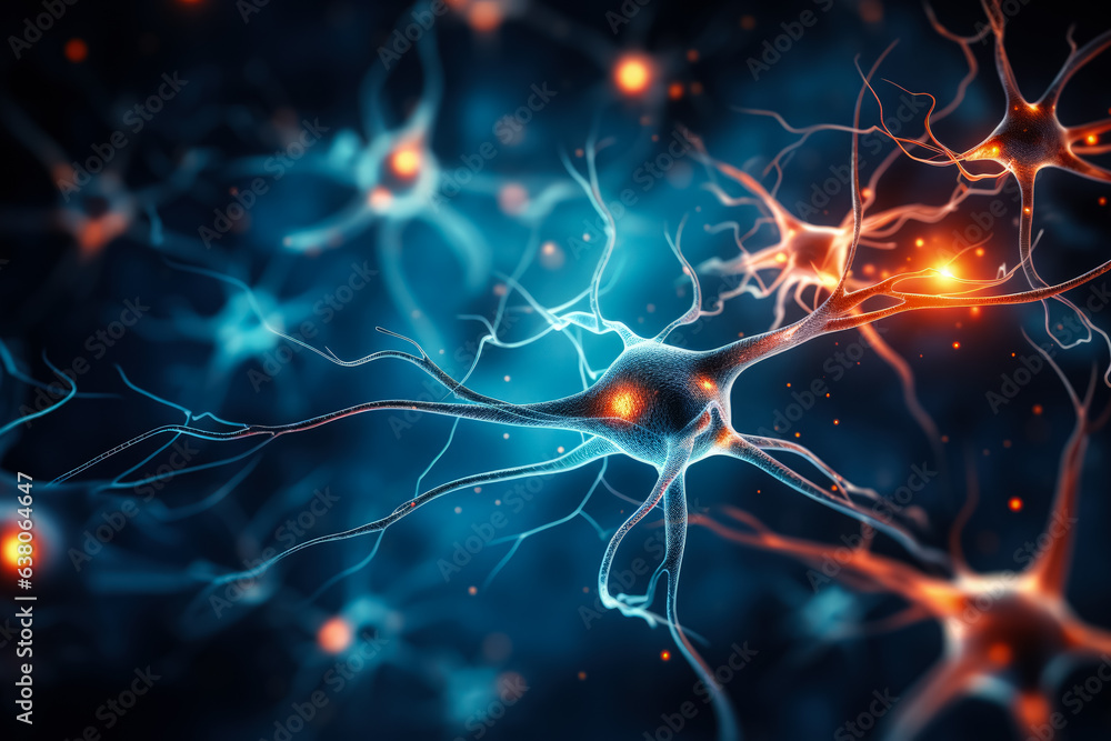 Synapse of neuron cell biology concept Synapse of neuron cell biology concept