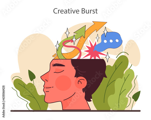 Creative burst. Creative mind or brainstorm. New idea generation, innovative