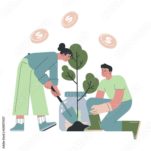 Green marketing. Corporate charity, aid projects and donation. Company