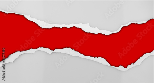 Wallpaper Mural Hole ripped in grey paper on red background Torontodigital.ca