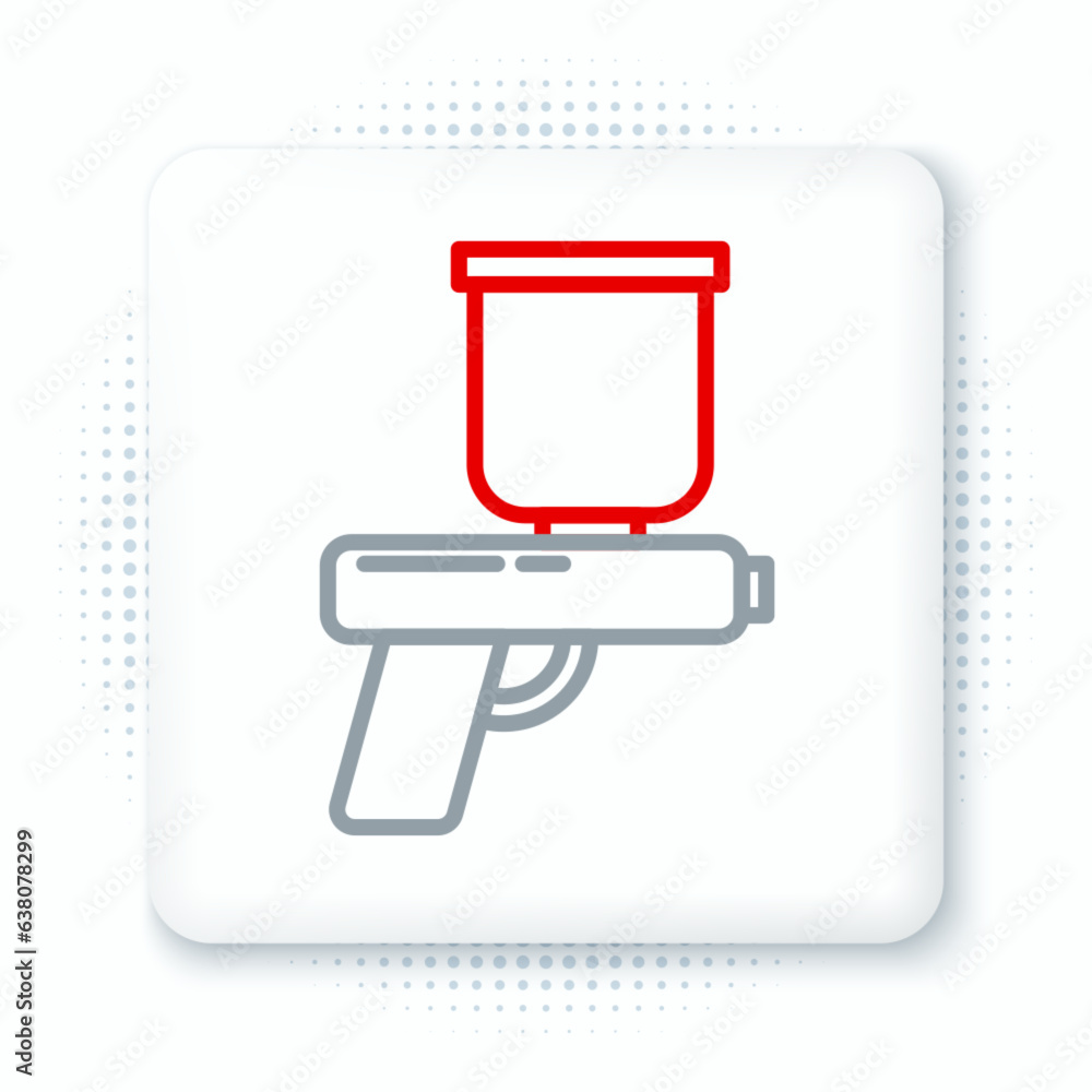 Line Paint spray gun icon isolated on white background. Colorful outline concept. Vector Line Paint spray gun icon isolated on white background. Colorful outline concept. Vector