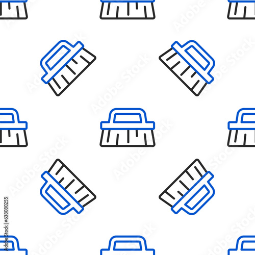 Line Brush for cleaning icon isolated seamless pattern on white background. Colorful outline concept. Vector