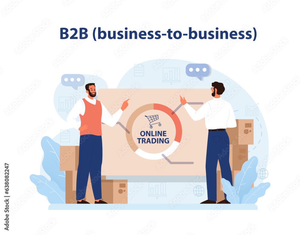 E-store and e-commerce business model. B2B, business to business E-store and e-commerce business model. B2B, business to business