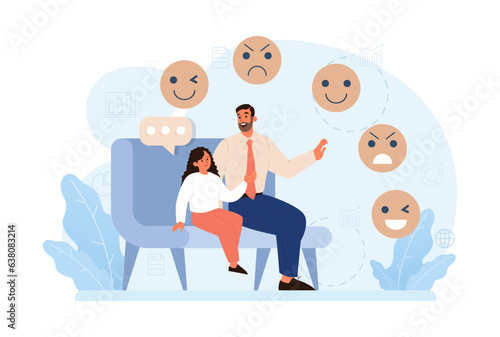 Emotional intelligence. Emotion balance and control skill. EQ development.
