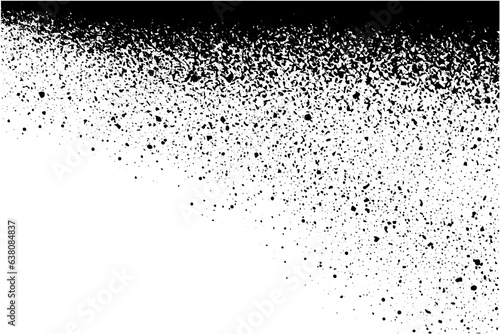 Gritty gravel texture. Gradient halftone  overlay backdrop. Monochrome abstract splattered design vector background.