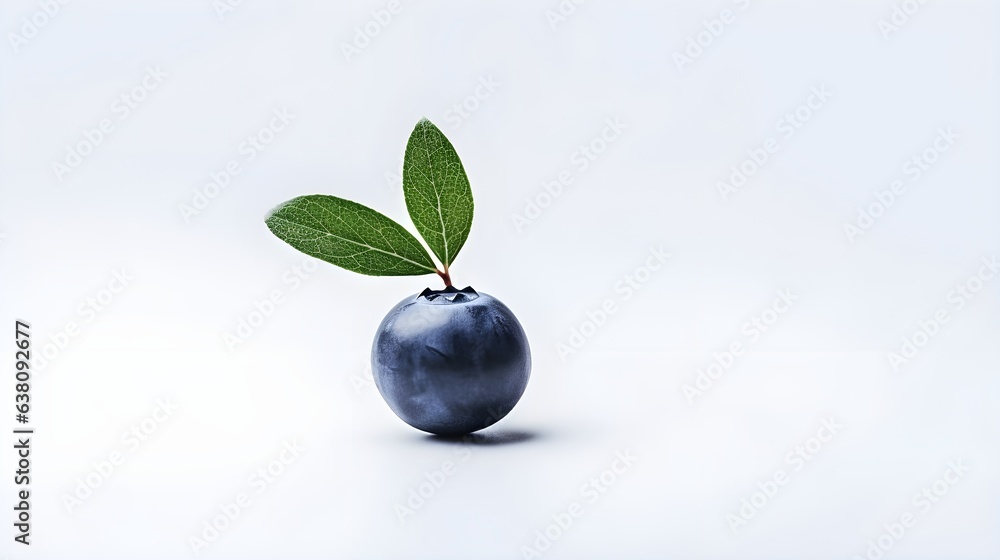 Single blueberry on a minimal white background. Single blueberry on a minimal white background.