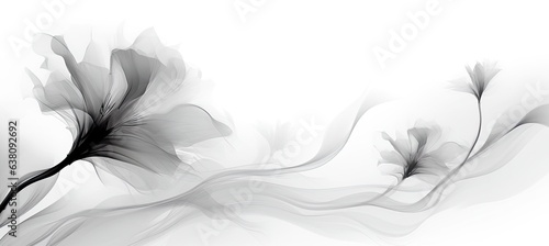 Condolence, grieving card, loss, funerals, support. Beautiful elegant fantasy ink flower on a neutral 
bright background for sending words of support and comfort. Monochromatic style.