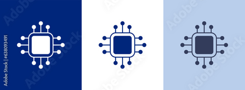chipset icon - chip. modern logo of chipset or microchip outline style. CPUs. flat chips symbol. computer component vectors. technology