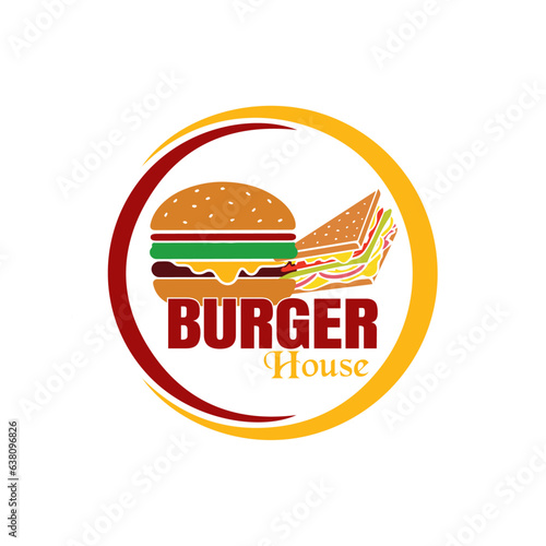 Burger house logo vector design  photo