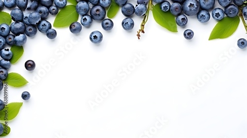 Frame from fresh blueberries, summer nature concept with copy space.