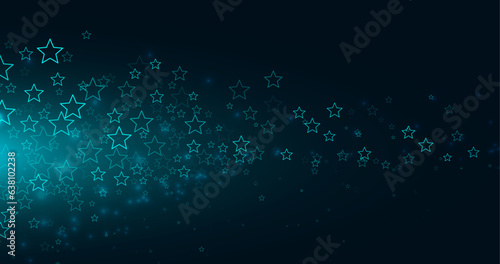 Blue Abstract flowing Stars Vector HD background. Elegant Star Trail on dark Background - Meteoroid, Comet, Asteroid, Stars. Stock vector illustration