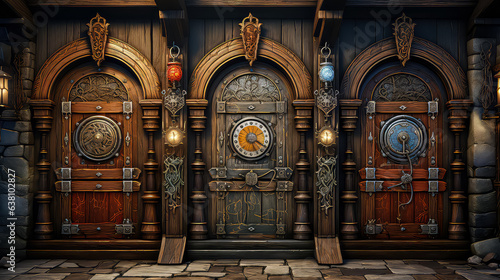 Tudor style, House Fantasy background, Creating antique design of Indoor Spaces architecture decorate vintage concept