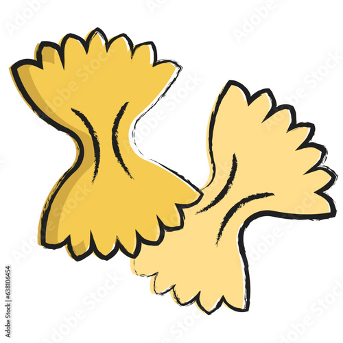 Hand drawn Farfalle pasta icon
