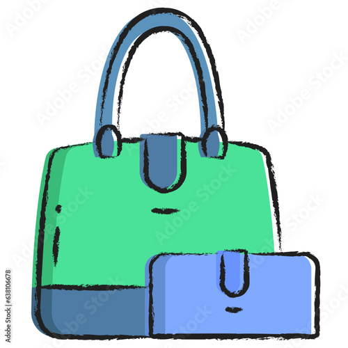 Hand drawn Handbag icon
