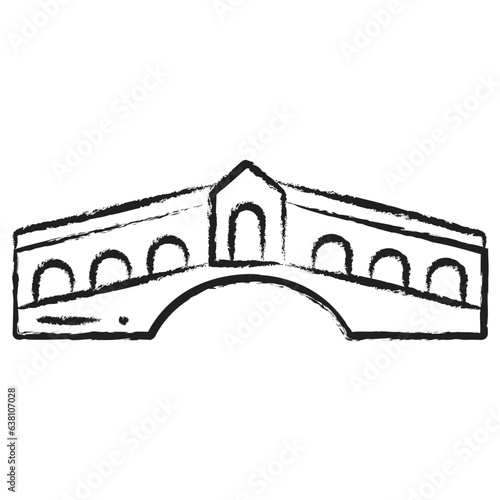 Hand drawn Rialto Bridge icon