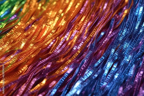 Shiny Multi-Colored Tinsel Texture: Rainbow Glimmer Design Background © Nick Alias