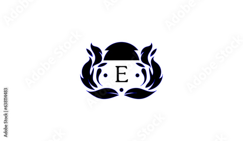 Fototapeta Naklejka Na Ścianę i Meble -  luxury tribal skull tattoo logo E
