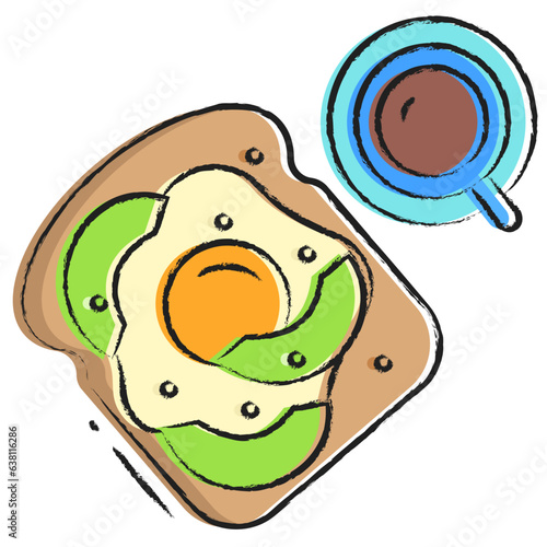 Hand drawn Avacado toast icon