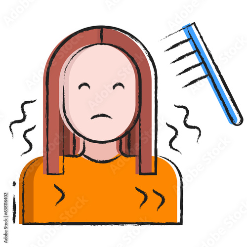 Hand drawn Hair Loss icon