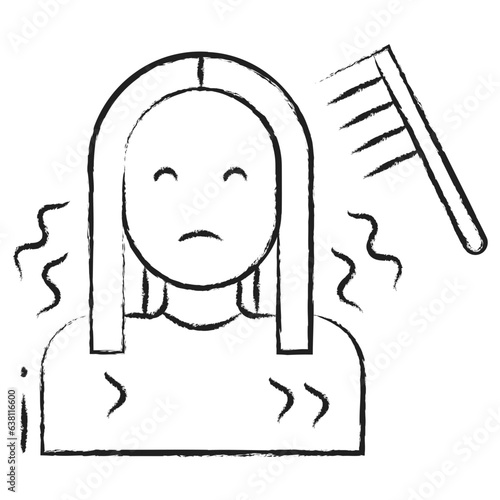 Hand drawn Hair Loss icon