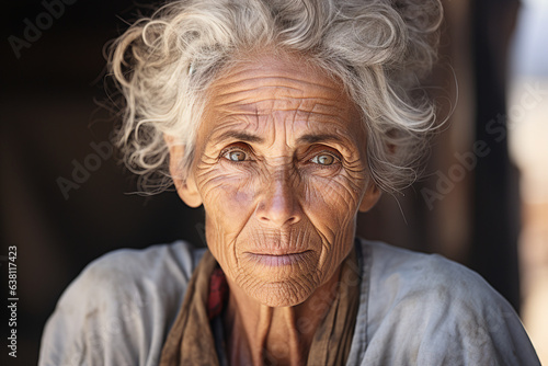 Canvas Print Close up photography capture of melancholy old beautiful woman generated AI mode