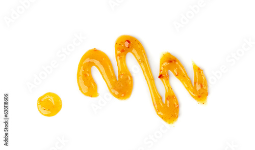 Konstfotografi Mango Chutney, Sweet Orange Chili Paste, Mango Chilli Sauce on White