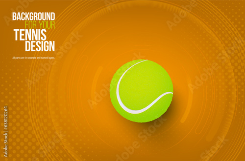 Abstract background with halftone texture, circles and tennis ball