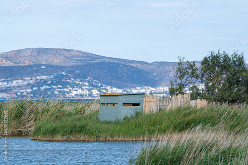 cabin hide for bird watching in the wetlands of Empord? girona spain photo