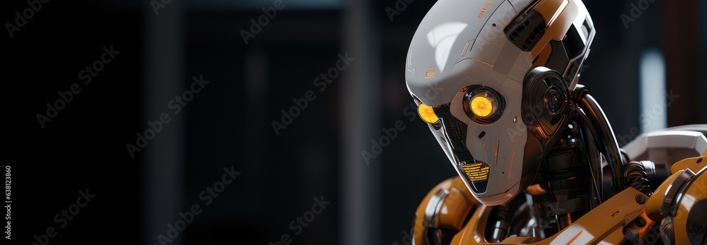 Fototapeta premium Blurring Boundaries: Robot's Artistry in Side View