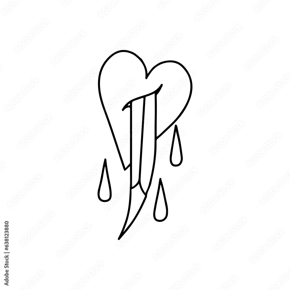 vector illustration of sword piercing heart vector illustration of sword piercing heart