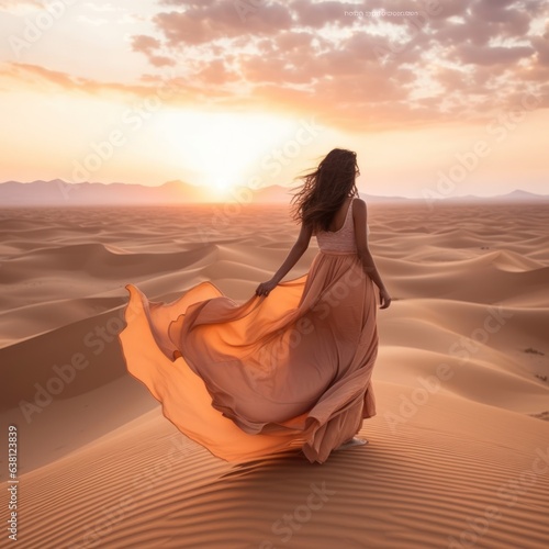 Windswept Wonders: Capturing the Magic of the Golden Hour in a Desert Oasis generative ai