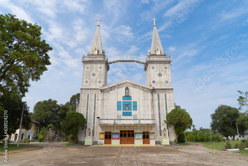 First Presbyterian Church, Samray in capital Bangkok, architecture preservation structure building landscape. Religious beliefs. Catholic religion. Jesus worship.