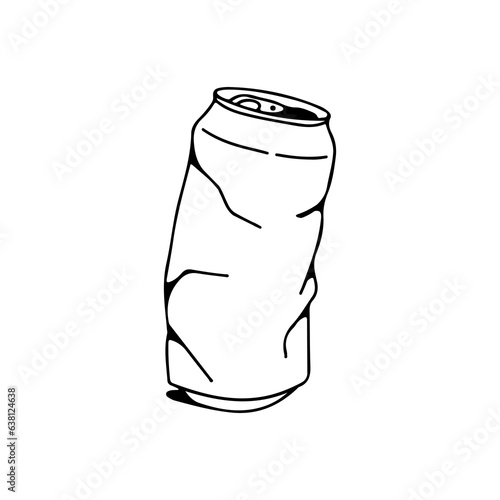 vector illustration of crushed canned drink