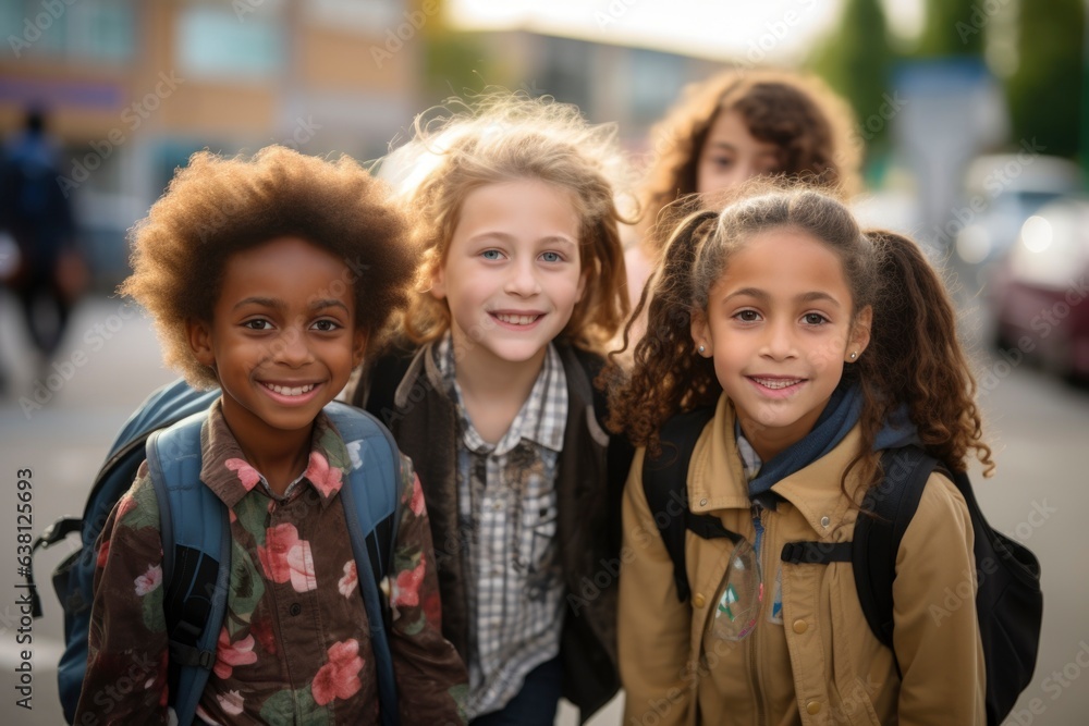 Photo of multiracial children enjoy their school life Photo of multiracial children enjoy their school life