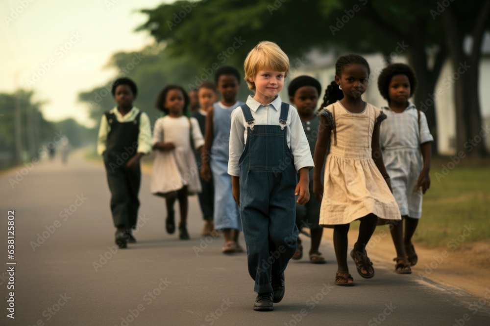 Fototapeta premium Photo of multiracial children enjoy their school life