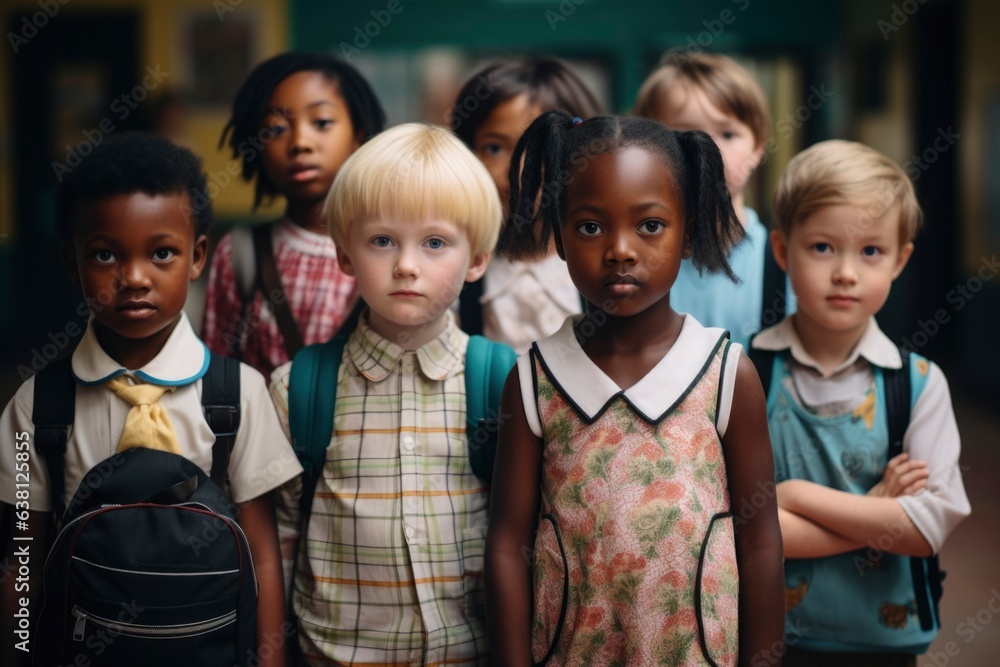 Fototapeta premium Photo of multiracial children enjoy their school life
