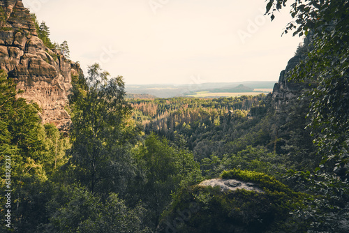 Rotkehlchenstiege mit Aussicht in der Sächsischen Schweiz photo