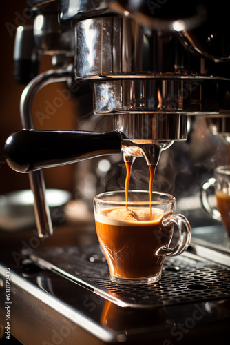 Preparation of espresso coffee by using coffee machine