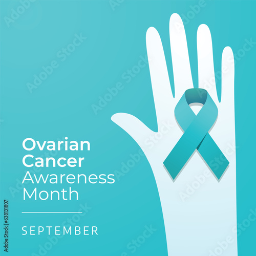 ovarian cancer awareness month design template great for celebration. blue ribbon vector design. flat ribbon design. vector eps 10.
