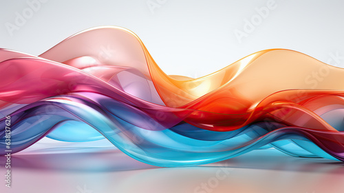 A vibrant and flowing liquid wave against a clean white background