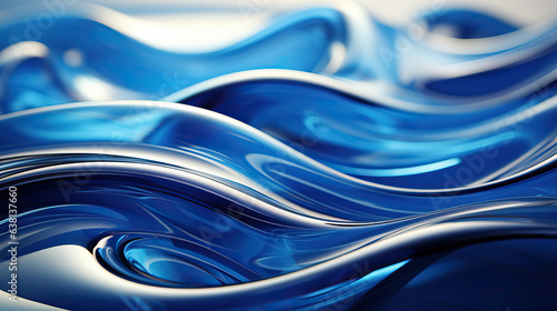 Fototapeta Naklejka Na Ścianę i Meble -  A close-up shot of a mesmerizing blue wave in motion