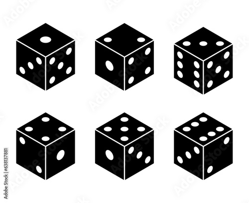 サイコロのシルエットセット