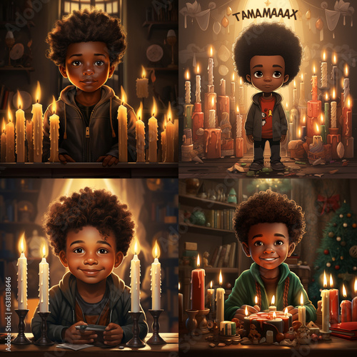 portrait of a black little boy