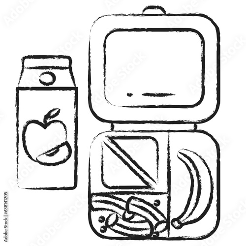 Hand drawn breakfast sandwich box icon