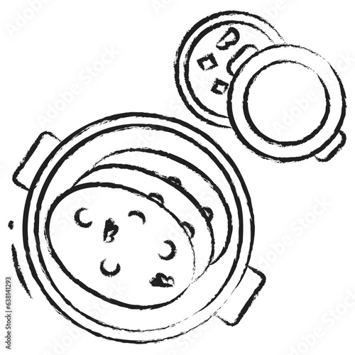 Hand drawn naan and curry icon