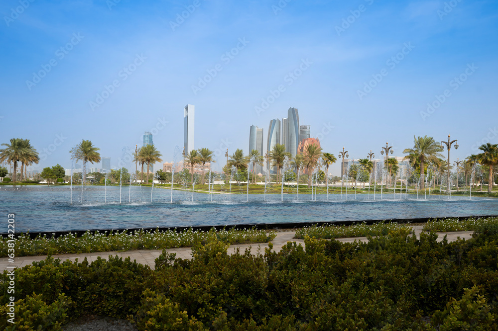 Abu Dhabi, UAE - August 17, 2023: Qasr Al Watan (Presidental Palace) known as Palace of Nation in Abu Dhabi.